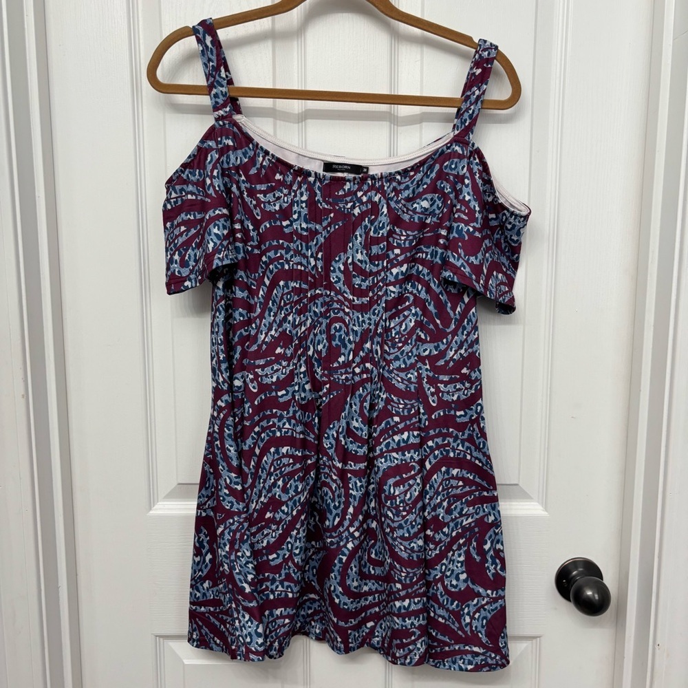 Reborn Cold Shoulder Dress | Women’s M | Abstract Print